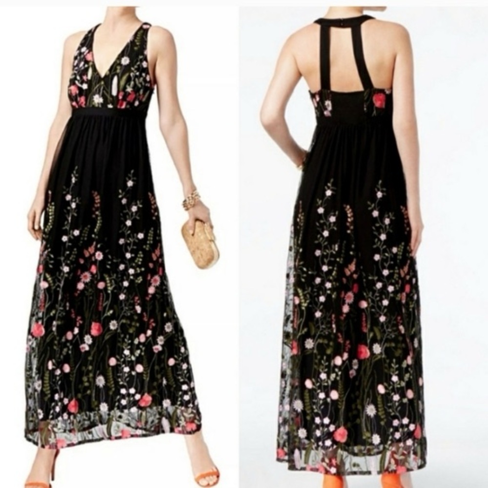NWT INC International Concepts Black Floral Maxi Dress